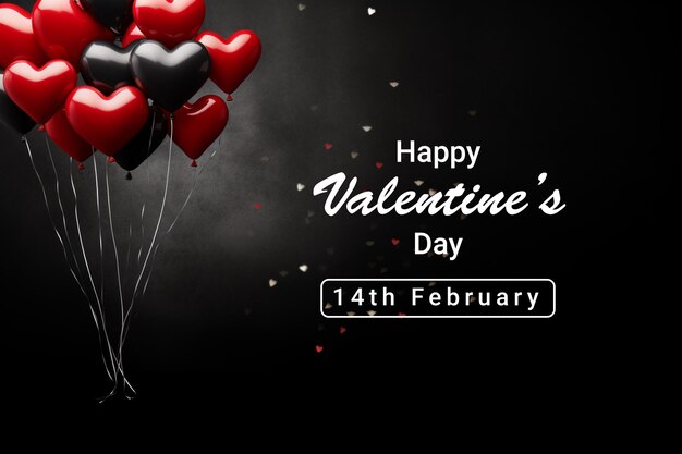 Valentijnsdag achtergrond met hart ballonnen