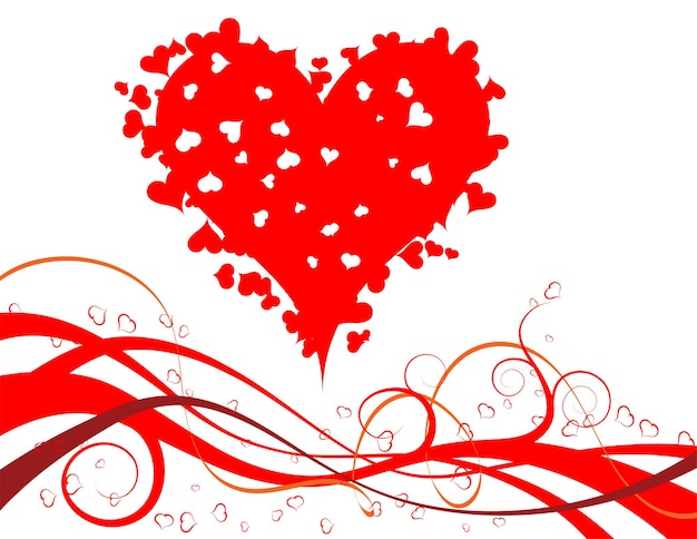 Vector valentijnsdag achtergrond met hartjes en bloemen