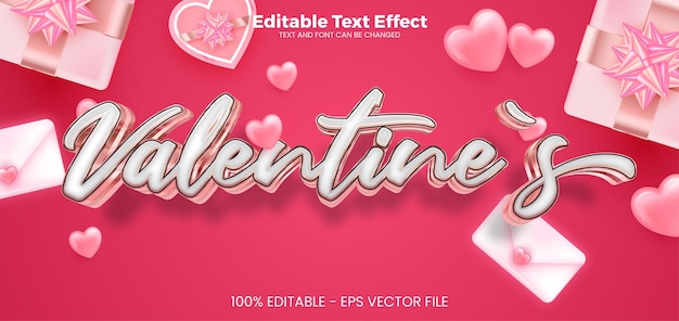 Valentijnsdag Bewerkbaar teksteffect 3D-teksteffectsjabloon