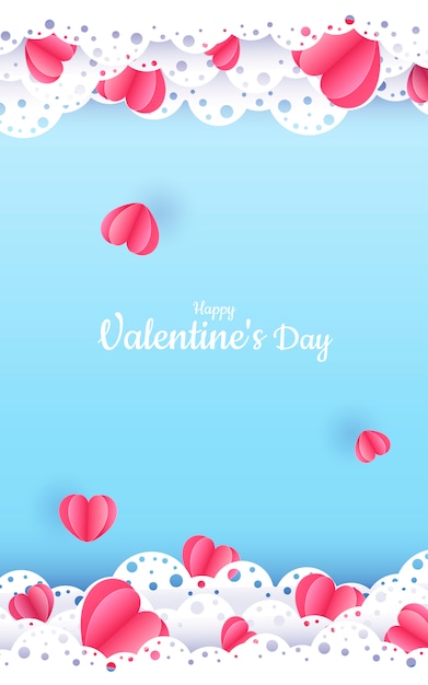 Valentijnsdag blauw papier banner