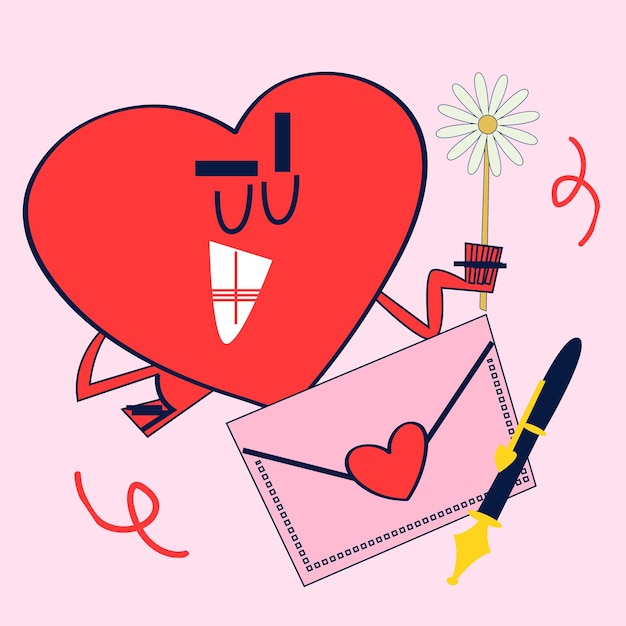 Vector valentijnsdag cadeaubon en schattig hartvormig ontwerp