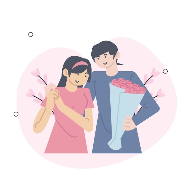 Valentijnsdag concept geïsoleerde persoon situaties Verzameling van scènes met mensen die romantische vakantieparen vieren op datum liefdesrelatie Mega set Vector illustratie in platte designx9