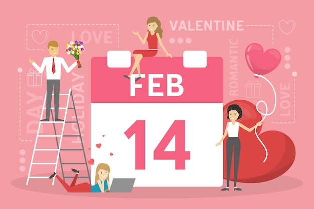 Valentijnsdag concept. Mensen vieren romantische dag