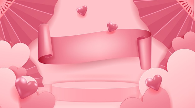 Valentijnsdag concept papier gesneden stijl hartvorm