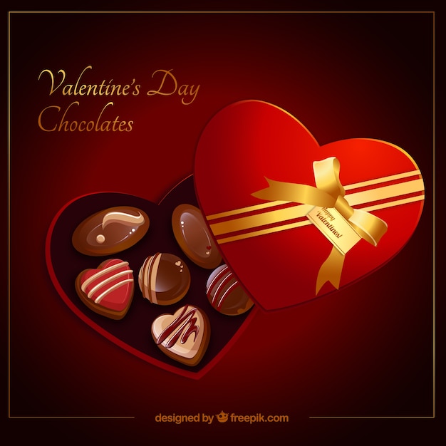 Vector valentijnsdag doos chocolade