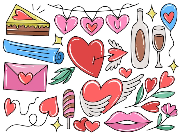 Valentijnsdag Element Collectie Doodle