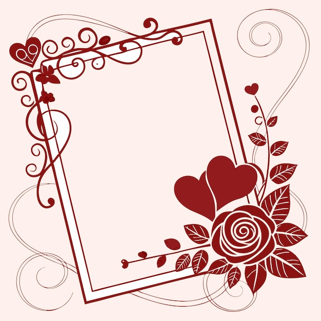 Valentijnsdag frame met romantische harten LoveThemed decoratie en elegante randen