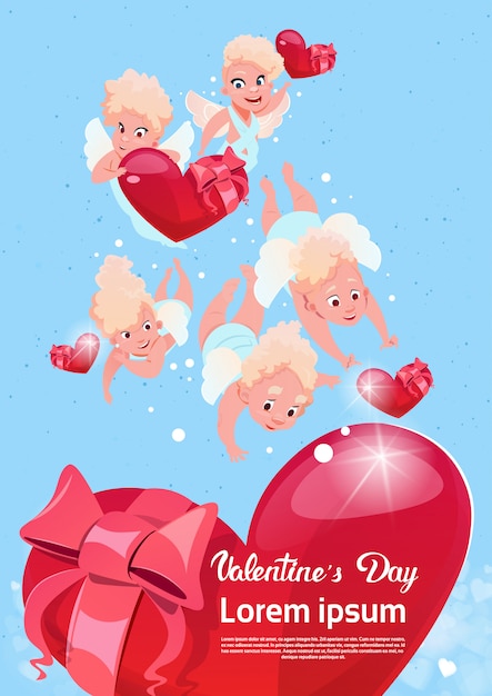 Valentijnsdag geschenk kaart Feestelijke amour liefde Cupido hart vorm