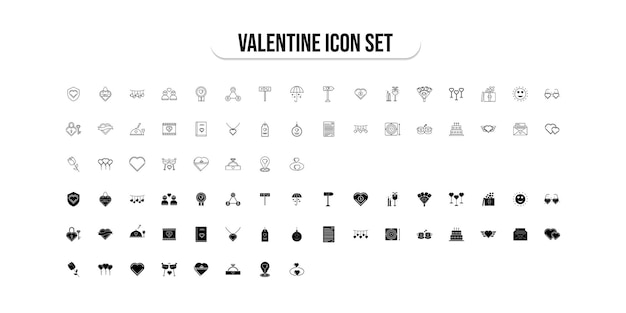 Valentijnsdag geschenk pictogramserie
