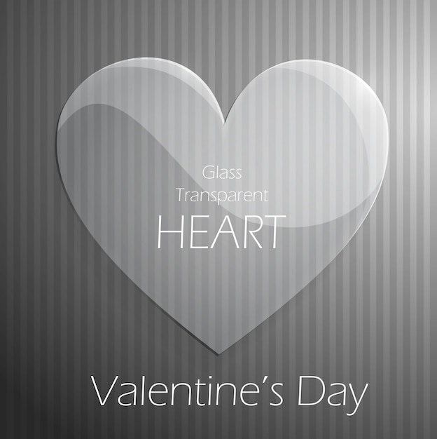 Valentijnsdag glas transparant hart. Liefde achtergrond.
