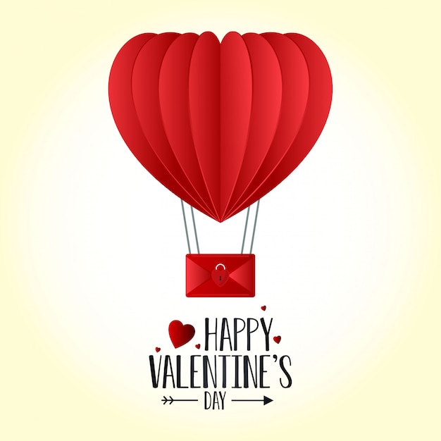 Valentijnsdag hart ballon achtergrond