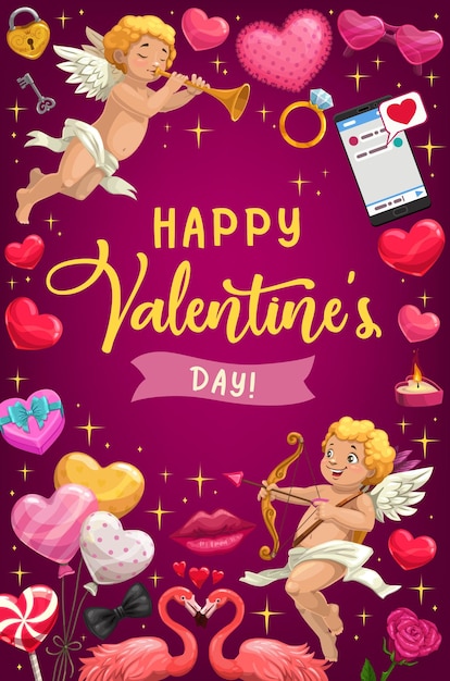 Valentijnsdag harten geschenken Cupido's Love vakantie