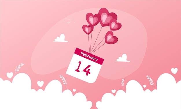 valentijnsdag illustratie vector achtergrondontwerp voor romantisch koppel in valentijnsdag