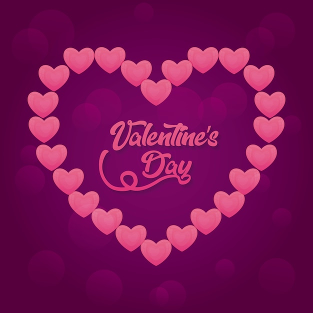 Valentijnsdag kaart met harten
