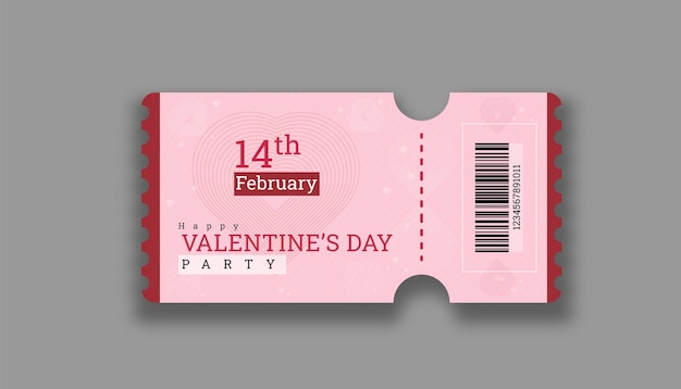 Valentijnsdag kaartjes. Valentijnsdag coupon feestkaartjes roze kleur ontwerp
