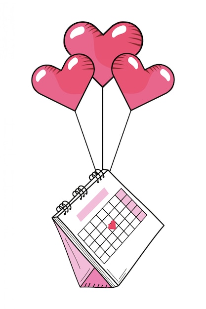 Valentijnsdag kalender cartoon