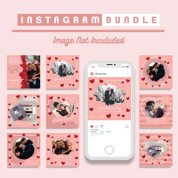 Valentijnsdag korting instagram post sjabloon