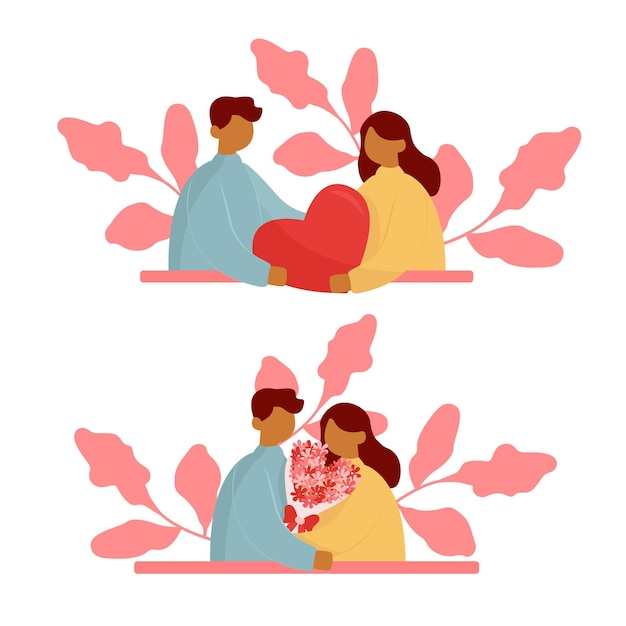 Valentijnsdag mensen vector illustratie ontwerp