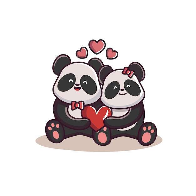 valentijnsdag paar liefde panda