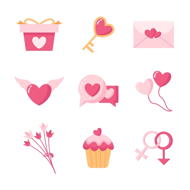 Valentijnsdag pictogramserie