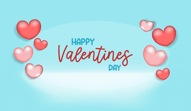 Valentijnsdag poster of banner met harten. Moderne gekleurde feestelijke vectorillustratie