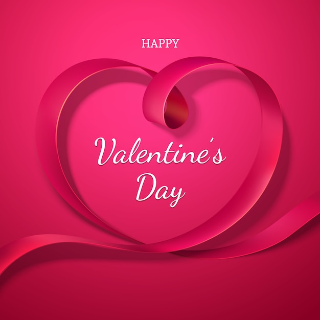 Valentijnsdag rood lint hart. vakantie van liefde