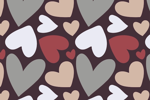 Valentijnsdag schattig eenvoudig harten patroon banner ontwerp