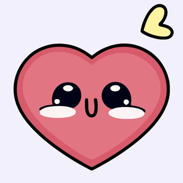 Valentijnsdag Schattig hart illustratie Hart kawaii chibi vector tekenstijl Hart cartoon Valenti