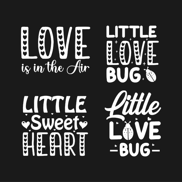 Valentijnsdag SVG typografie citaten ontwerp bundel romantische belettering van liefde promotie