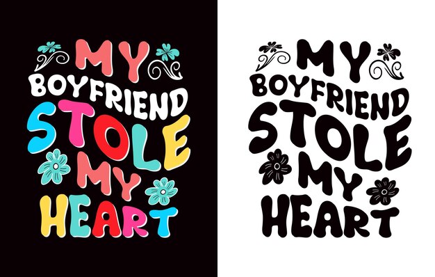 Vector valentijnsdag typografie t-shirt design.