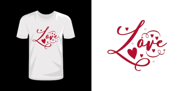 Valentijnsdag typografie t-shirtontwerp