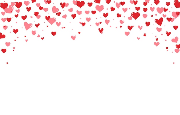 Valentijnsdag vallend hart roze confetti achtergrond