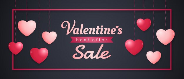 Valentijnsdag verkoop banner sjabloon achtergrond