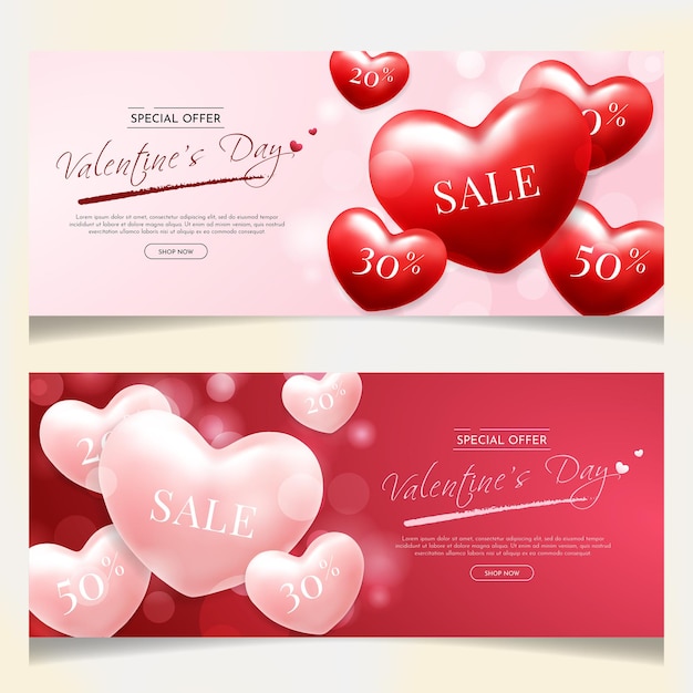 Valentijnsdag verkoop banners sjabloon