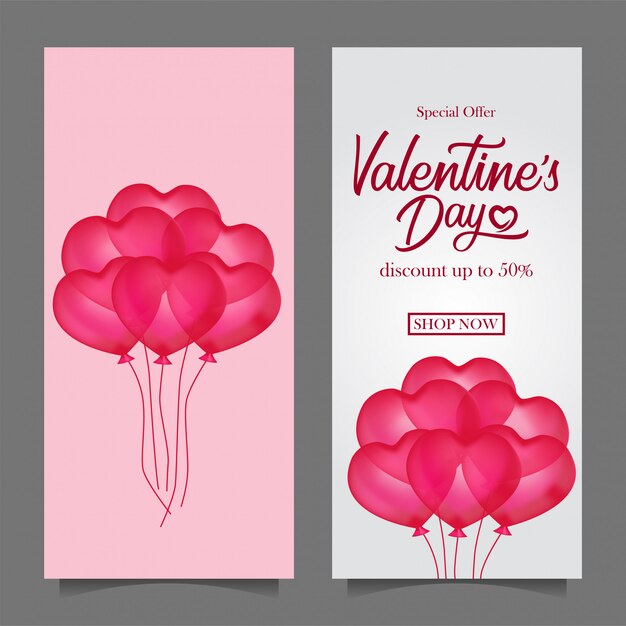 Valentijnsdag verkoop korting banner