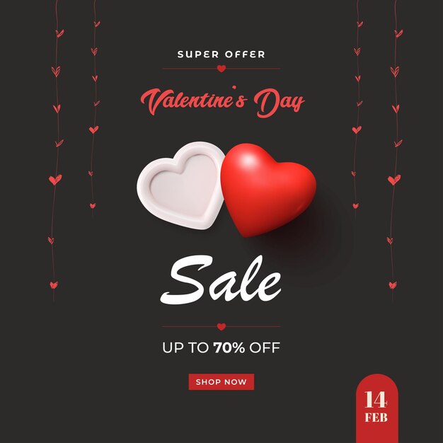 Valentijnsdag verkoop promo