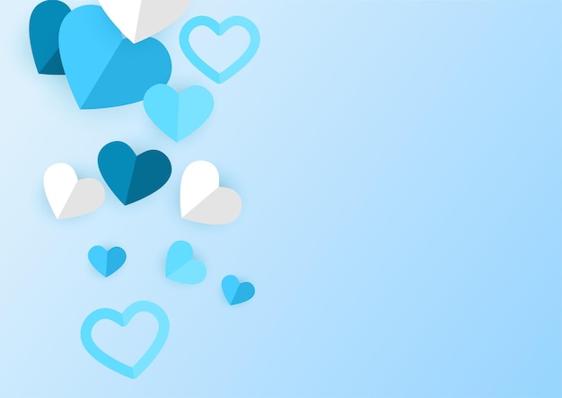 Valentijnsdag verkoop vector banner. verkoop kortingstekst voor valentijnsdag winkelen promotie met harten elementen op blauwe achtergrond. vector illustratie.