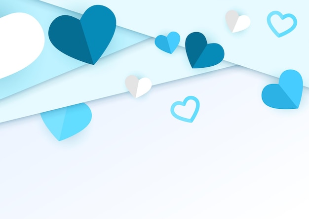 Valentijnsdag verkoop vector banner. Verkoop kortingstekst voor Valentijnsdag winkelen promotie met harten elementen op blauwe achtergrond. Vector illustratie.