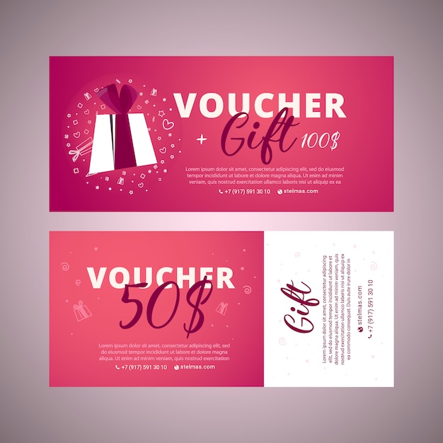 Valentijnsdag voucher. heldere set cadeaubon