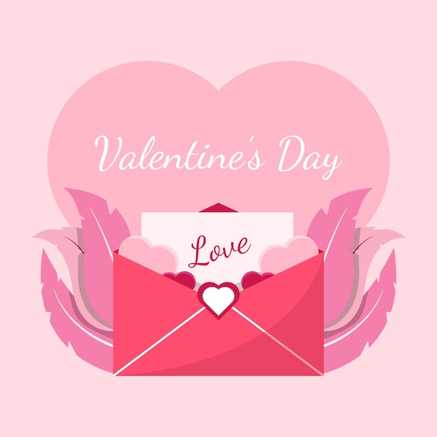 Valentijnsdagbrief op envelop