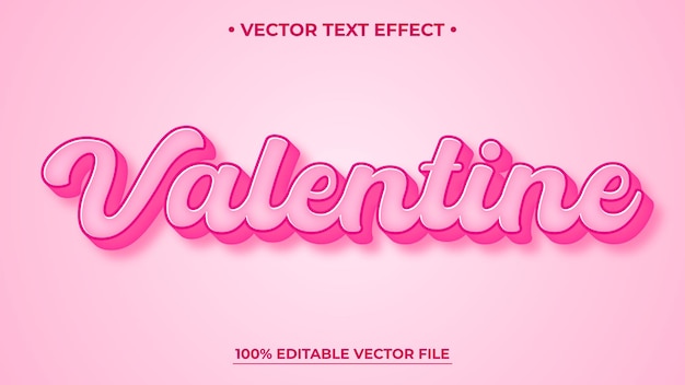 Valentine 3d bewerkbare tekst effect Roze tekst effect mockup sjabloon
