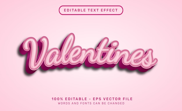 valentine 3d text effect and editable text effect