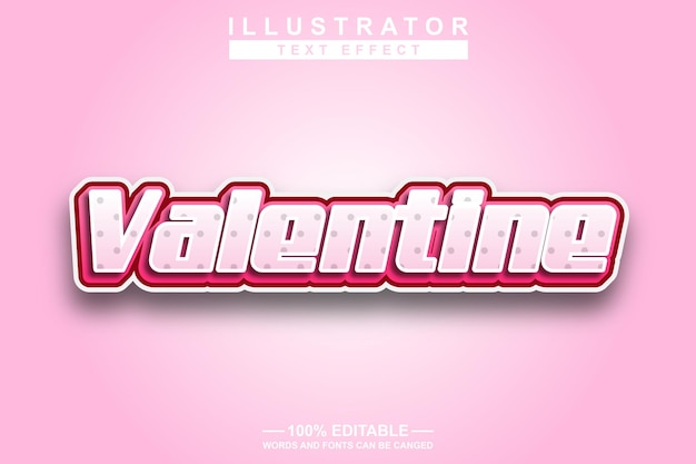 valentine 3d text effect editable