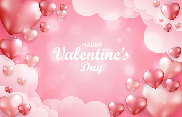 Valentine Background with Heart Shape Element