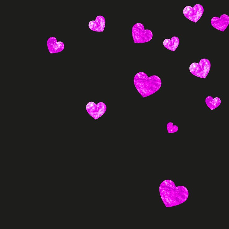 Vector valentine background with pink glitter hearts february 14th day vector confetti for valentine background template grunge hand drawn texture