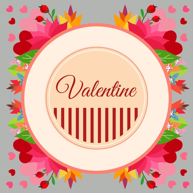 Valentine badge with full flat flower