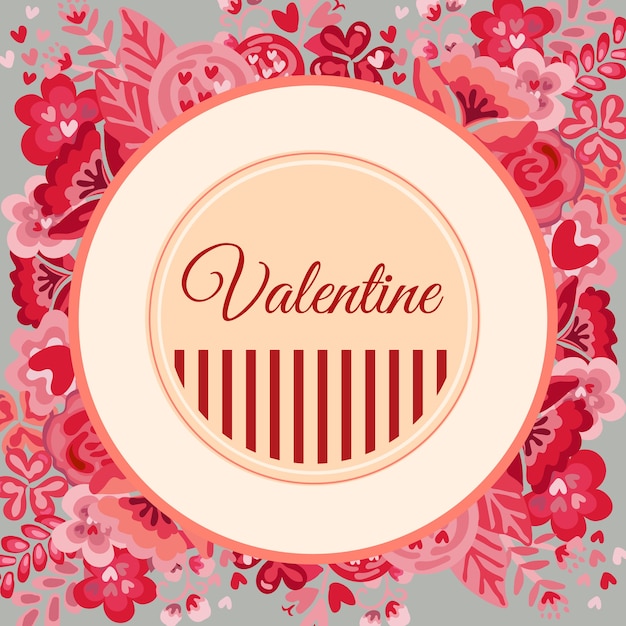 valentine badge with full flower pink