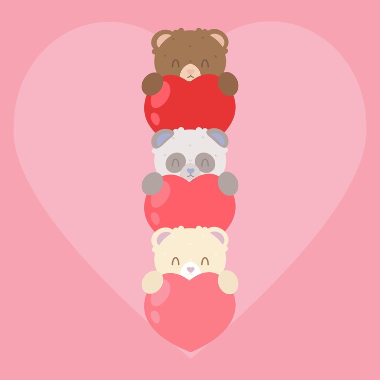 Vector valentine bears