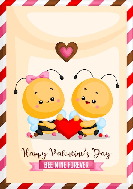 Valentine bee card