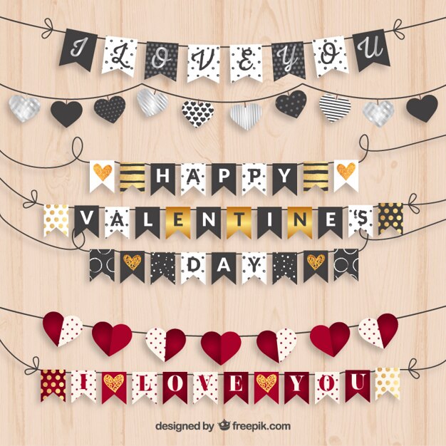 Valentine bunting collection